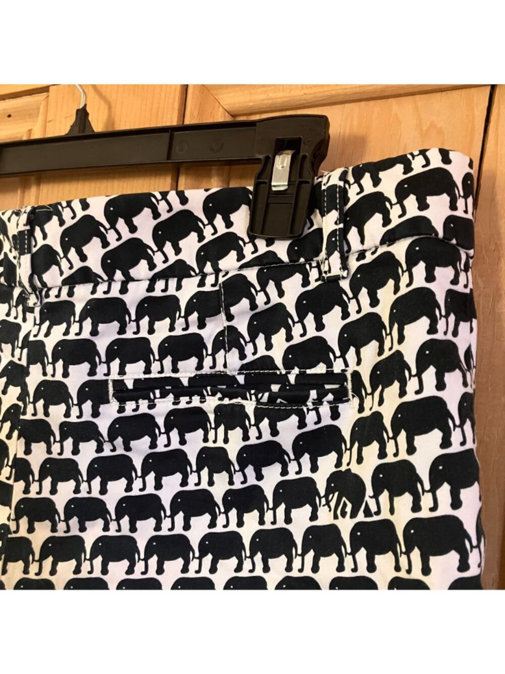 Banana Republic Womens Milly Collection Elephant Shorts Sz 10 White Black SP EXC - Picture 11 of 12